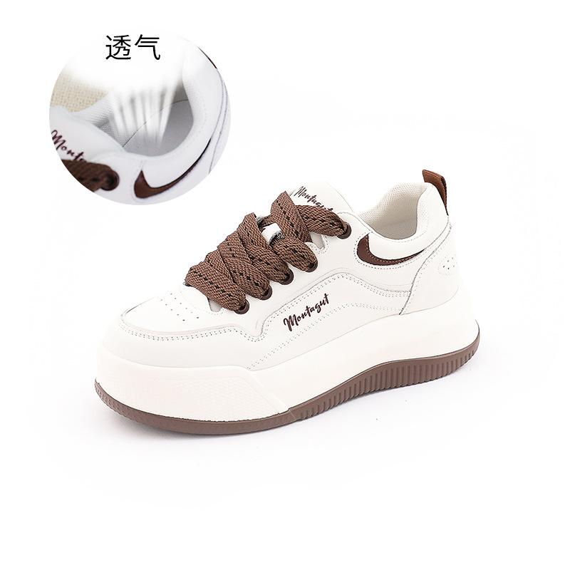 

Leather little white shoes women s 2025 spring new women s platform single shoes women s casual versatile board shoes women s flat women s shoes 40
