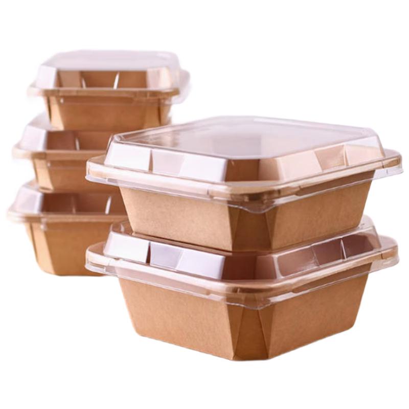 Saint Beilai Disposable Kraft Paper Octagonal Bento Bowls with Lids