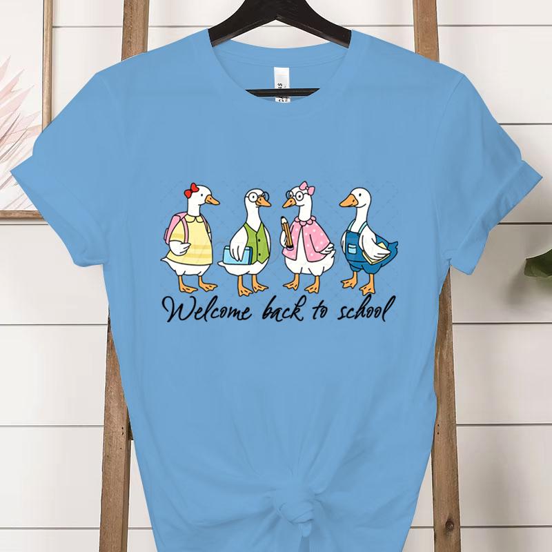 Welcome Back To School Duck TShirt Cute Teacher Shirt Unisex Tee BacktoSchool Outfit Gifts Funny Gift for Teachers Clothes
