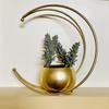 Brass Gallery Moon Shape Flower Vase Antique Design