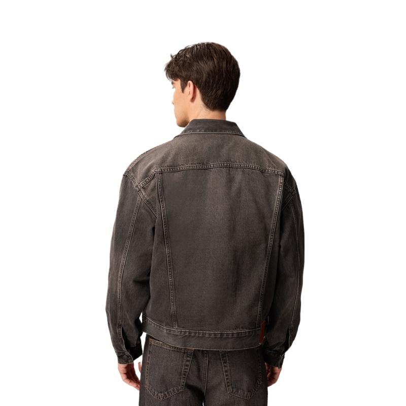 Calvin Klein Giacca di Jeans Americana Retro Uomo Giacche Denim-Grigio 4RB796G