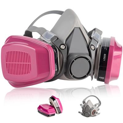 60921 Demi-masque respiratoire avec filtres, filtration à 99,97 % pour peinture en aérosol, résine époxy, poussières et vapeurs d'huile