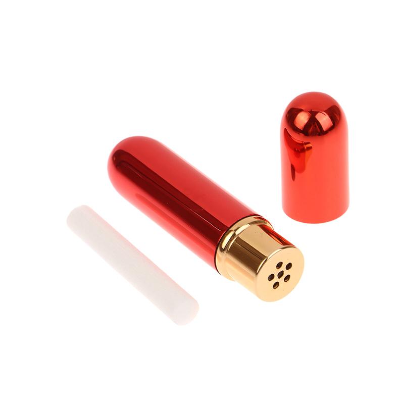 1Pcs Nasal Inhalers For Essential Oils Aromatherapy Blank Aluminum Tubes 5Ml Refillable Bottles With Replacement Wicks