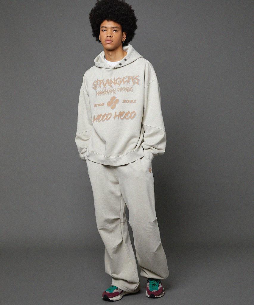 HOODHOOD Pigment Logo Parachute Sweatpants Oat Beige