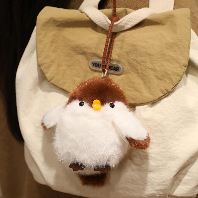 11Cm Cute Sounding Fatty Bird Plush Pendant Stuffed Colorful Fuzzy Sparrow Titmouse Cartoon Animal Keychain Fashion Accessory