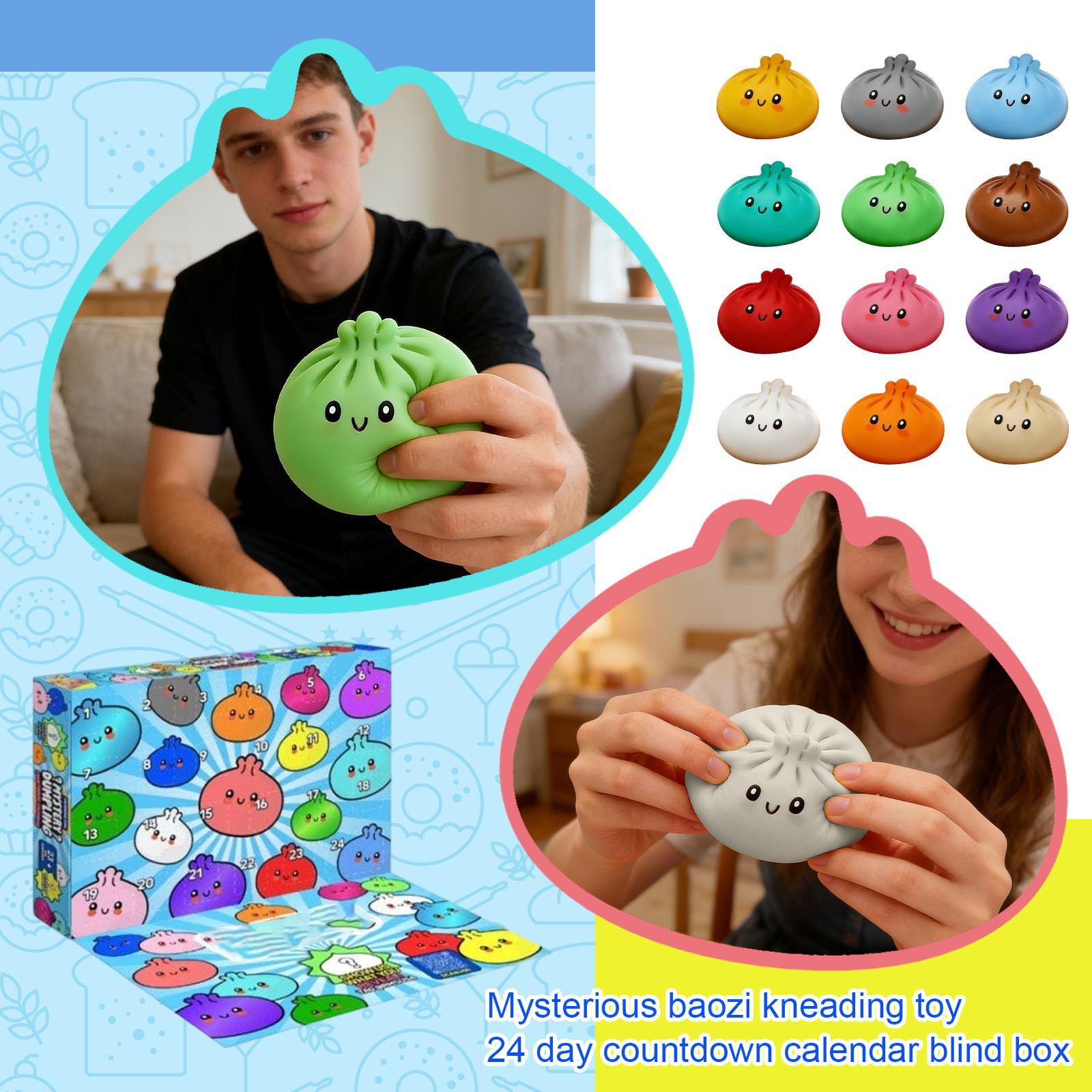 Mysterious Dumpling & Steamed Bun Toy 24-Day Countdown Calendar One Size