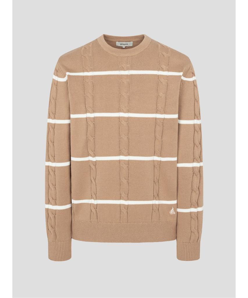 Binpolmen Cable Stripe Knit Beige