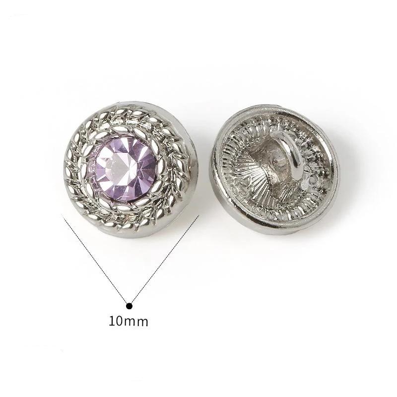 2Pcs Square Diamond Buttons Alloy Coloured  Hand-Sewn Buttons Spot Wholesale Diy Coat High-Grade Button Decorat