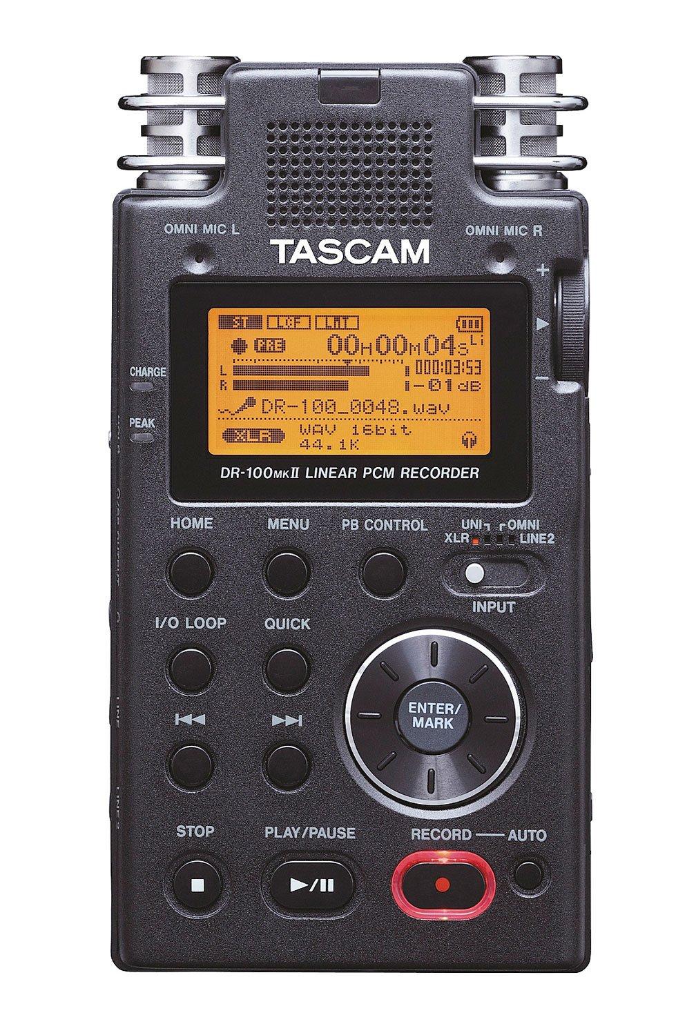 

TASCAM Linear PCM DR-100MKII Recorder, 24-bit/96kHz чорний