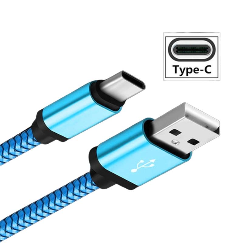 Soft Braided Nylon USB C Charging Cable Rapid Charge Compatibles Smartphones Tablets Earphones Power Adapters