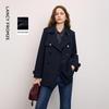 Lancy Wool Lapel Waist-Defined Short Padded Coat