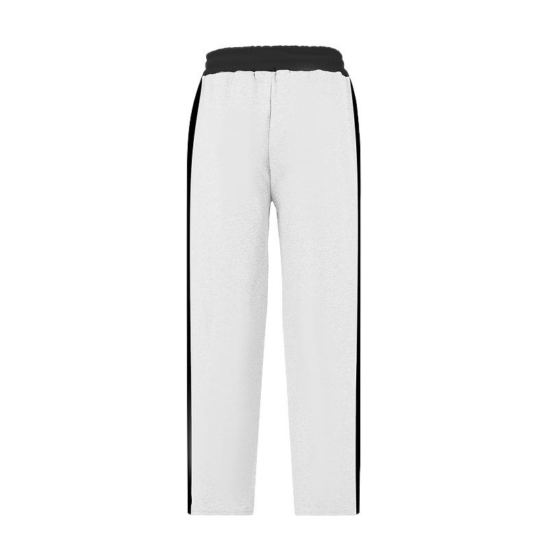 Men's Drawstring Casual Pants All Breathable Men Drawstring Vintage Patchwork New Men's Loose Straight Drawstring Pants