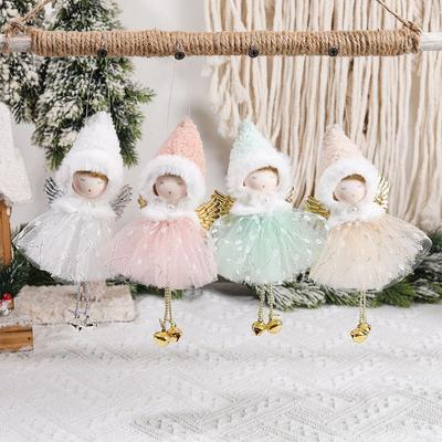 Christmas Tree Hanging Pendant Plush Angel Doll Ornaments for Christmas Party New Year Wedding Decoration Lovely Xmas Gifts