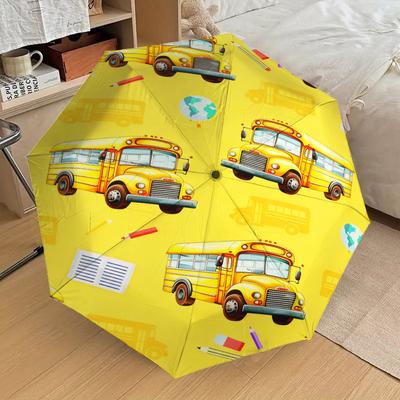 1pc School Bus Pattern Pattern Umbrella Design Automatic Opening and Closing Umbrella, High-quality Travel Umbrella, C1128135