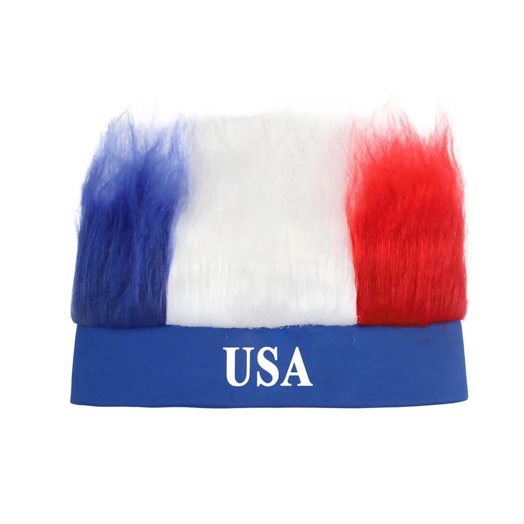 Fan Wigs, Flag Color Headbands, Football Game Cheering Props, Headwear
