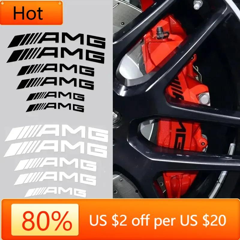 njrgz1 2025 New 6PCS Car Brake Caliper Stickers Heat Resistant Decoration Decals For Mercedes Benz AMG W203 W204 W205 W211 W212 W213 W2