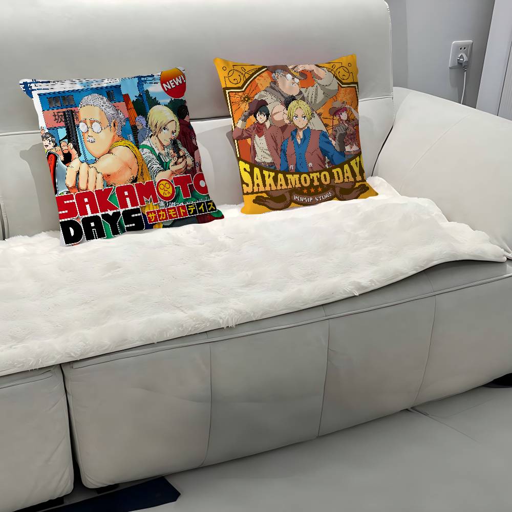 Anime S-Sakamoto-Days Kuddfodral Örngott Dekor Kuddvar Tryckt Kuddfodral För Soffa