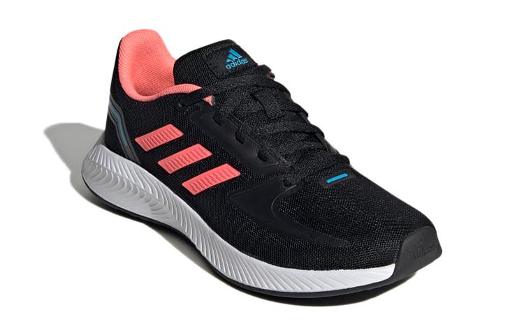 adidas Runfalcon 2.0 Comfortable Slip Resistant, Abrasion Resistant, Breathable Low Top Running Shoes Black Pink Kids' GX3537