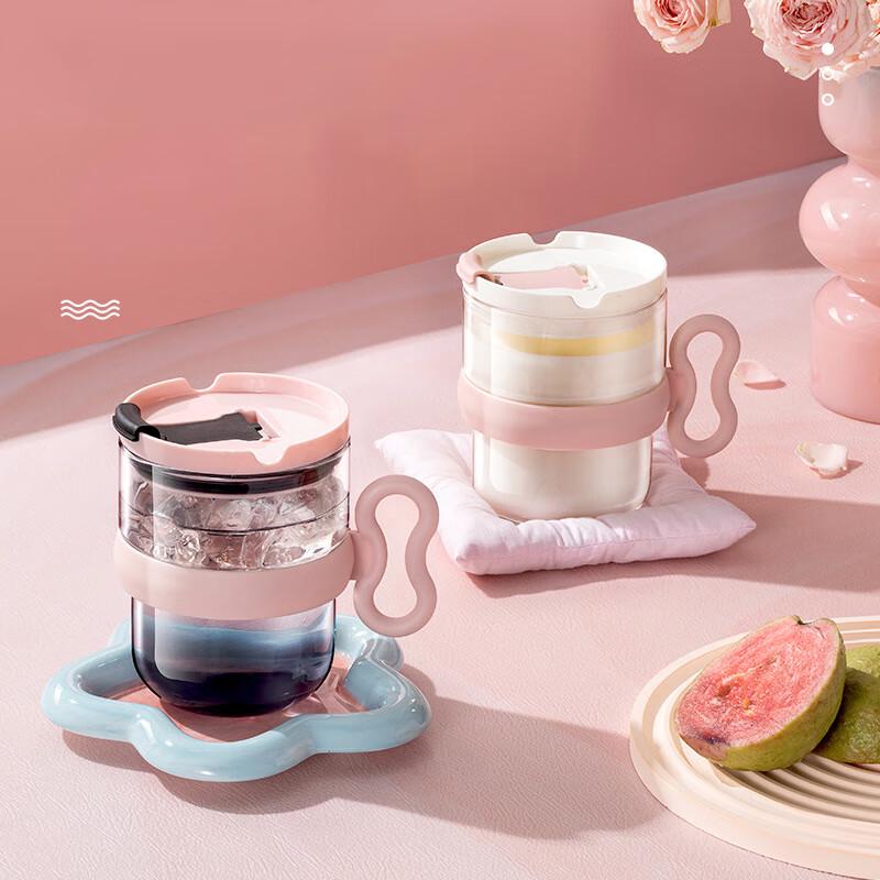 Changbaosen Cloud Handle Glass Straw Cup