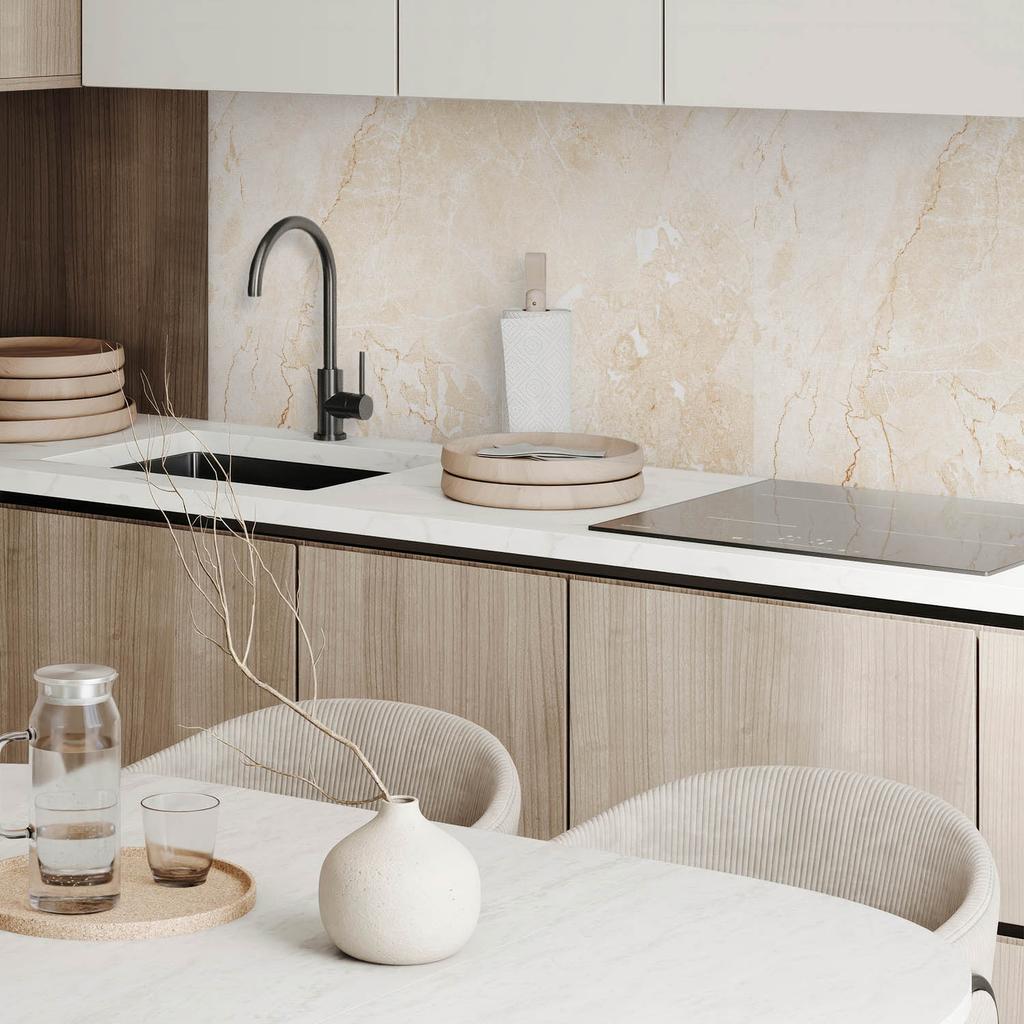 Ready-to-install Vinyl Panel with Decorative Print 100x50 Cm Elegant Marble Pattern