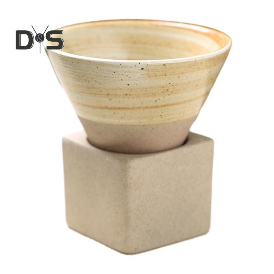100 ml Rohkeramik-Trichter-Kaffeetasse mit Boden, hitzebeständig, handgefertigt, japanischer Stil, für Latte, Cappuccino, Tee, Espresso, konische Tasse, Geburtstagsgeschenk