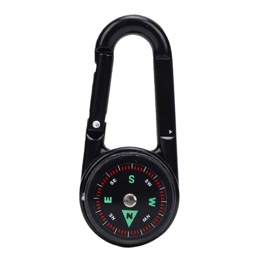 Keychain Compass with Built in Thermometer Small Pocket Carabiner Clip On Compass Navigation Tool for Backpack Hiking