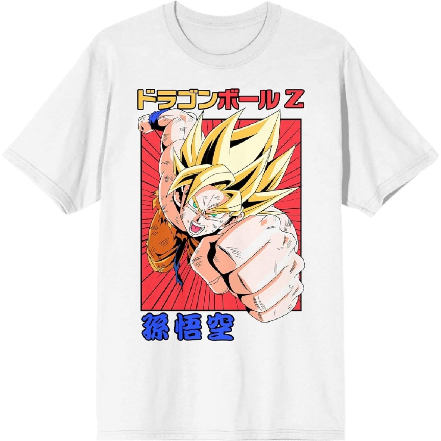 Dragon Ball Z Super Saiyan Goku Kanji Men s White Graphic Tee XXXXXL белый