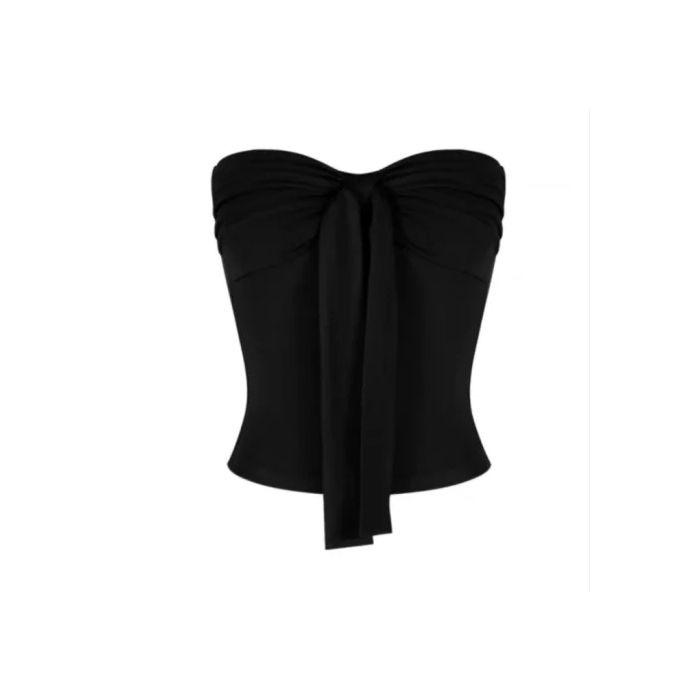 Summer ins pure desire sexy bow lace-up tube top women's summer slim-fitting slim-looking bottoming chest-wrapped top