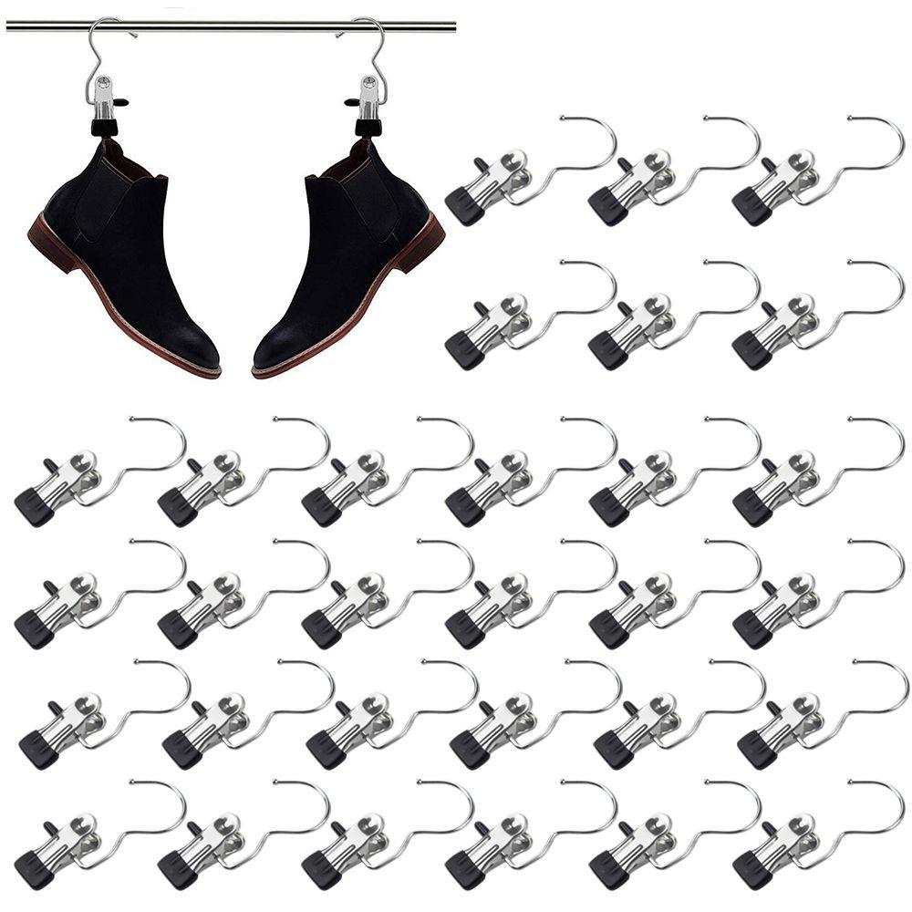 30pcs Multi-Function Hanger Clips Stainless Steel Multipurpose Clips Practical Clothes Pins  Travel