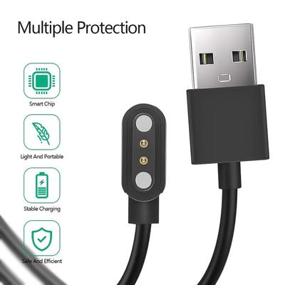 Magnet Charging Cable for Xiaomi Haylou Solar LS01 LS02 Charging Cable Dock for Haylou Smartwatch 1m Charger Adapter Accessories