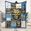 1pc Happy 40th Birthday Celebration Blanket Soft and Warm for Sofa Office Camping Travel Livingroom Great Gift for Friends and Family Comfortable