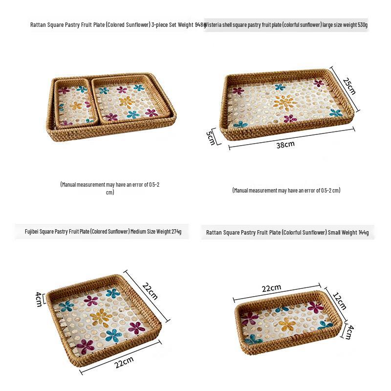 Handmade Rattan Shell Multi-purpose Tray