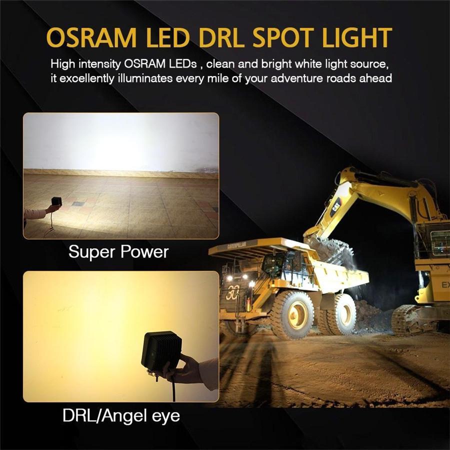 4.5 Inch 120W LED Work Driving Light Angle Eyes Flood Beam Lamp For Pickup SUV