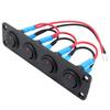 20A 12V Waterproof Red LED Illuminated Toggle Switch Panel for Auto and Marine Dashboards Applications Easy Installation