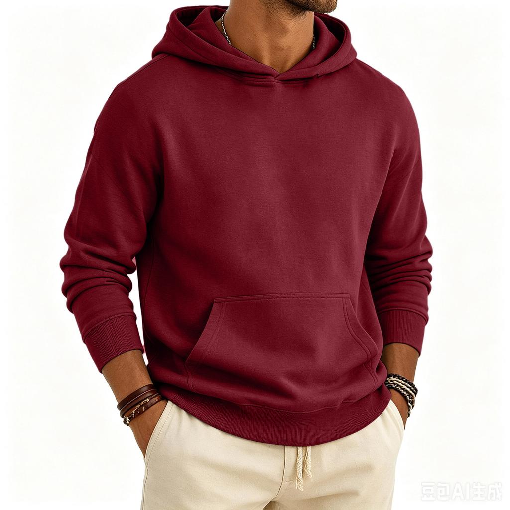 Men's Oversized Drop Shoulder Hoodie with Long Sleeve Pullover for Fall