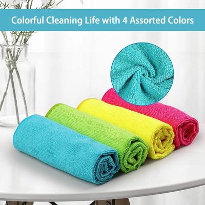 10pcs Microfiber Cleaning Cloth Dishwashing Rag Dishcloth Kitchen Living Room Cleaning Rag Household Cleaning Towels 11.8"X11.8"