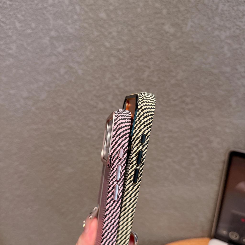 Apple 17 Pro Max Minimalist Carbon Fiber Texture iPhone 16 Case, Skin-Feel, Large Hole, Fashionable Protective Hard Shell