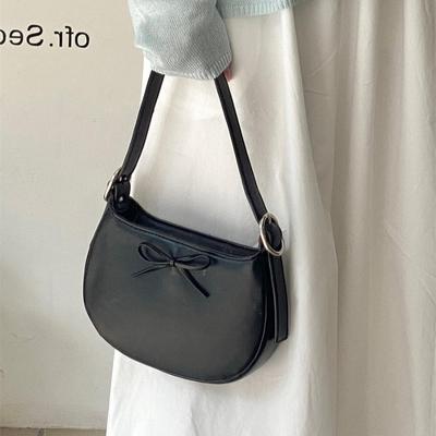Nischenstil Achseltasche Damen oval schlicht kleine Handtasche Mode Schleife Frühling und Sommer neue Umhängetasche Damen