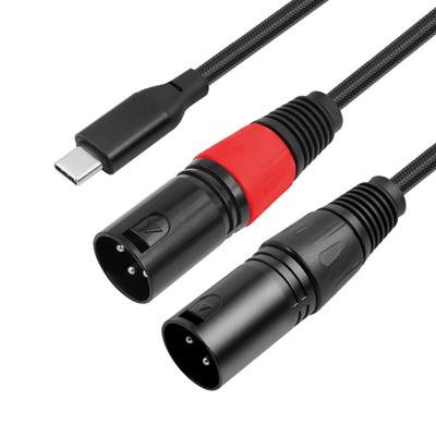 32-Bit/384kHz USB-C To Dual XLR Stereo Audio Cable for Phone Amplifiers