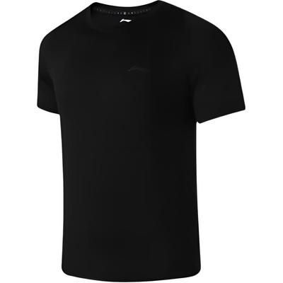 Rundhals Schnelltrocknend Kühl Atmungsaktiv Kurzarm T-Shirt Herren Tops Schwarz ATSU819-1
