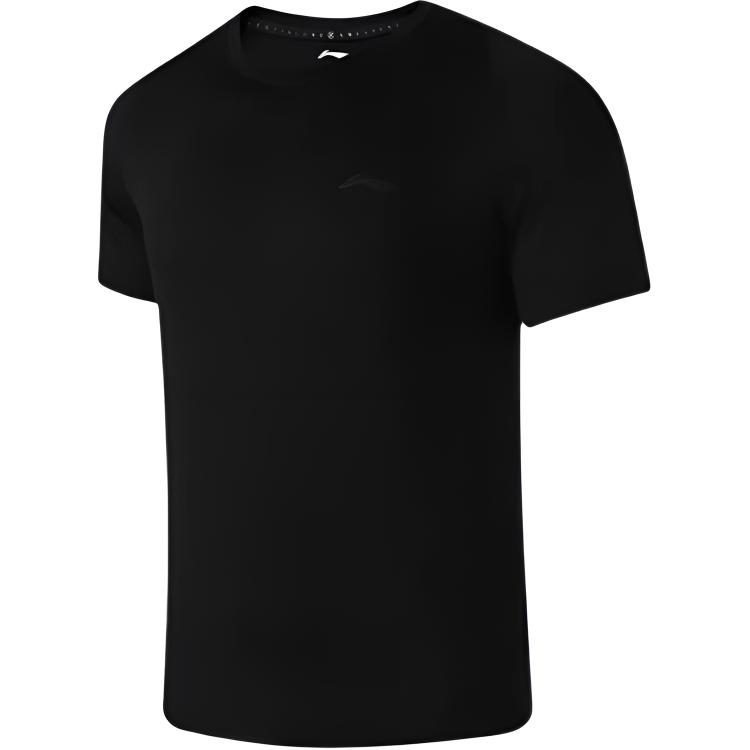 

Li-Ning Round Neck Quick-Dry Cool Breathable Short Sleeve T-Shirt Men Tops Black ATSU819-1 XL