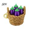Miniature Desk Toys 3D Printed Mini Vegetable Basket Keychain, Cute Simulated Pendant, Unique Gifts for Friends Portable Stress Relief Clicker