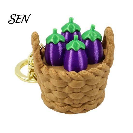 Miniature Desk Toys 3D Printed Mini Vegetable Basket Keychain, Cute Simulated Pendant, Unique Gifts for Friends Portable Stress Relief Clicker