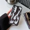 Plating 3D Flame Pattern Case for Samsung S25 S24 Plus S22 S23 Ultra A16 A06 A55 A15 A54 A14 Fashion Hollow Out Shockproof Cover