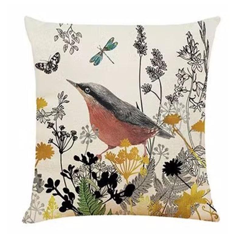 2024 Modern Minimalist Butterfly Bird Linen Pillowcase for Sofa