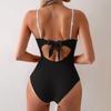 Swimsuit One-piece Color Matching Sexy Bikini Women Solid