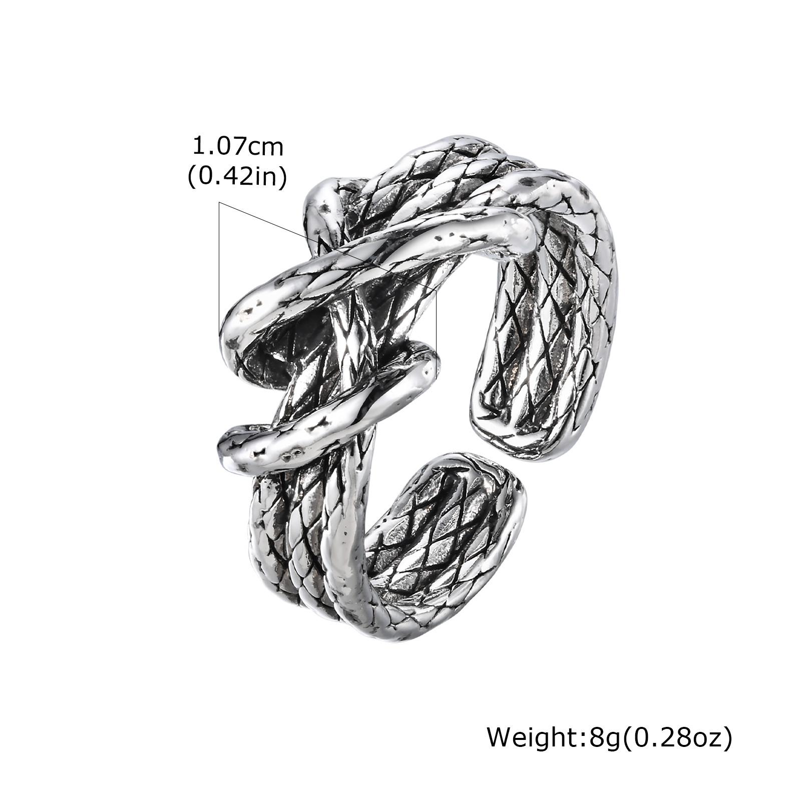 

Retro Woven Metal Ring for Men Boys,Irregular 3 Layers Knot Opening Ring,New Punk Jewelry Gifts adjustable