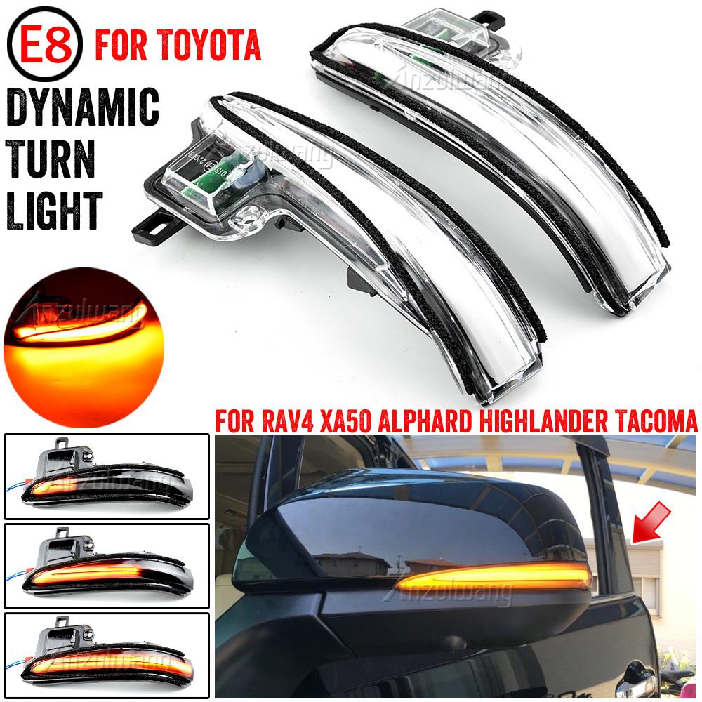 2PCS LED Side Mirror Dynamic Turn Signal Lights Lamp for Toyota Tacoma 2016-2022 RAV4 XA50 2019-2022 Highlander XU70 2020-2022