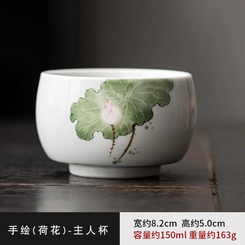 

Hand-painted Bamboo Tea Cup High Feet Master Cup Personal Chazhan Meditation Cup Teasting Tea Bowl Ceramic Mug Teaware Drinking