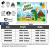 Polyester Dinosaur Birthday Backdrop Banner, Colorful Party Decor for Wall & Photo Booth